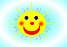 Clip art of happy Summer Sun