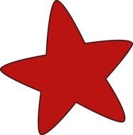 painted red star on a red background