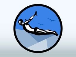Cliff Diving Logo drawing