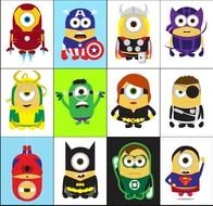 collage of minions in different costumes