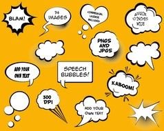 thoughts in various bubbles
