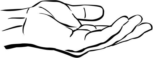 open male hand, outline