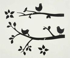 Wall Silhouette Of Birds drawing