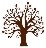 Clip art of Tree With Branches And Leaves