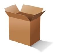 drawn cardboard box on a black background