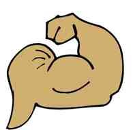 drawn male arm with muscles