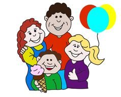happy big family drawing