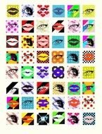 banner with a variety of eyes and lips