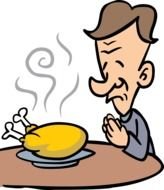 prayer before meal as a graphic illustration