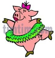 Wig Free Pig Black And White