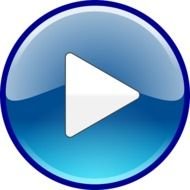 Audio Play Sound Start Video Button Glossy Blue