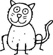 drawn funny kitten