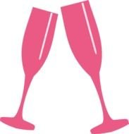 pink Champagne Glass drawing