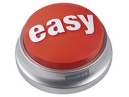 red button on a white surface