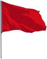 waving red flag on the white background