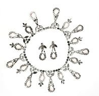 black and white necklace and earrings
