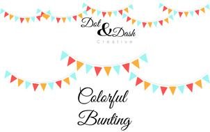 Colorful Bunting Vector Graphics drawing