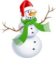 Scarf snowman drawing