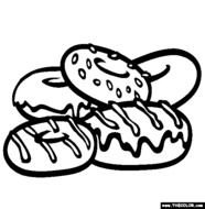 Doughnuts Coloring Page Free Online