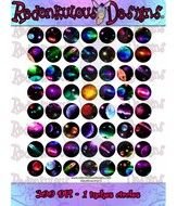 Space Digital Collage Sheet 1 Inch Circles