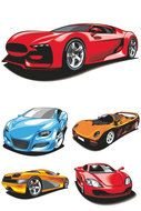 clipart with cars of different colors