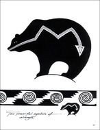 silhouette of a bear with an arrow drawing