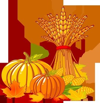 Autumn Pumpkin Wheat And Corn clipart