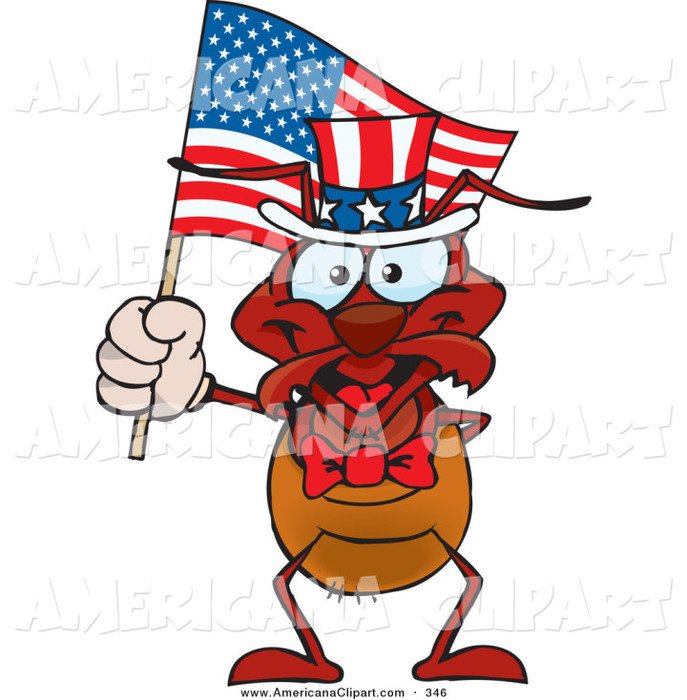 Americana Vector Cartoon Of A Smiling Patriotic Uncle Sam Ant