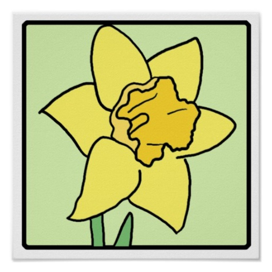 Cartoon Daffodil Spring Garden Flower Print Zazzle