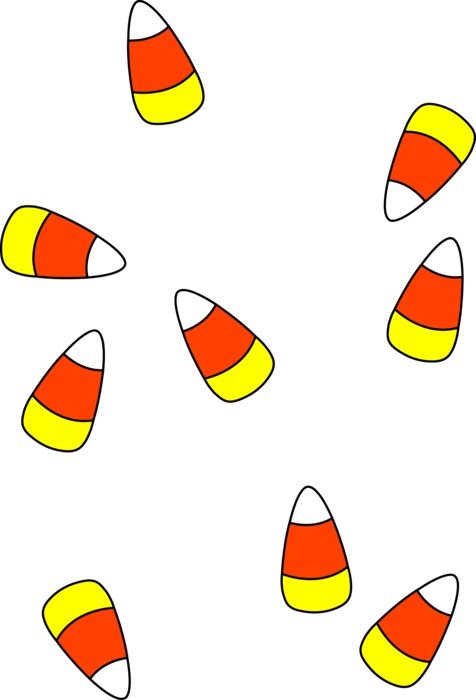 drawing of yellow and orange Candy corns