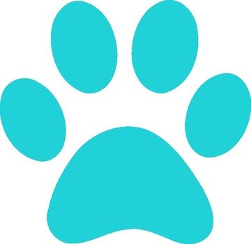 Bright Teal Paw Print Vector Online Royalty