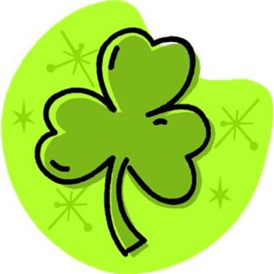 Shamrock With Green Background And Stars