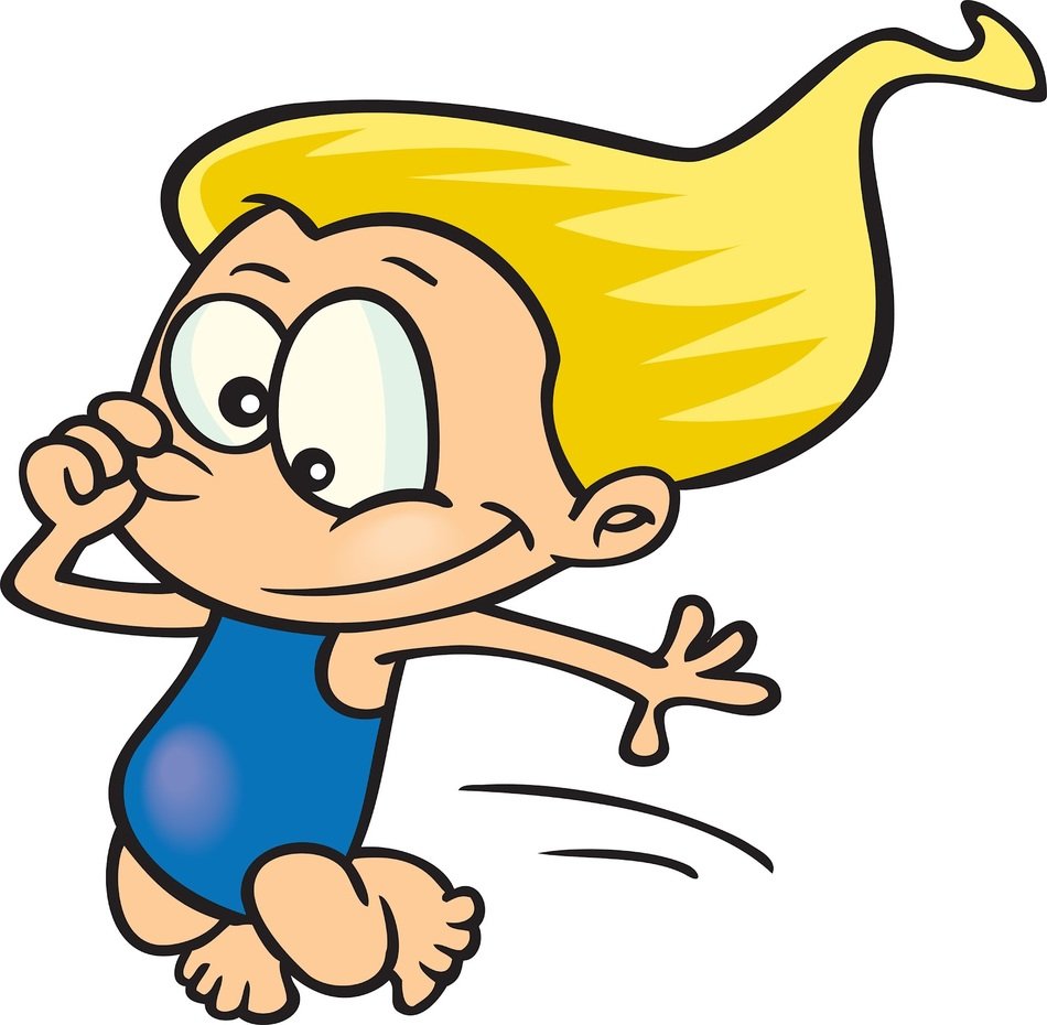 Clipart of child with long hair