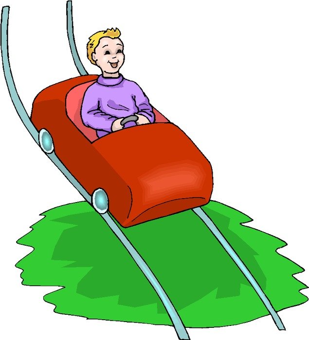 drawing of a man on a car on a carousel