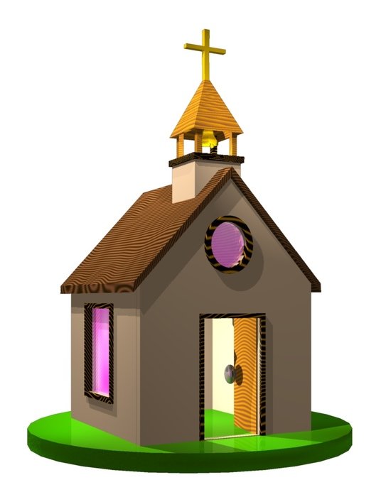 Clip art of the cartoon church