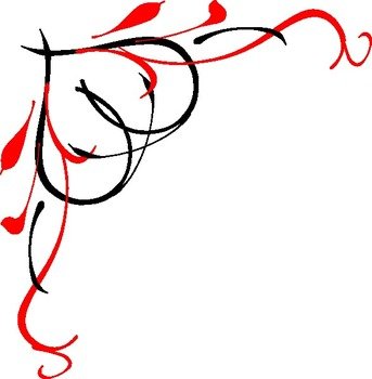 Heart Vine Corner Red Black At Clkercom Vector