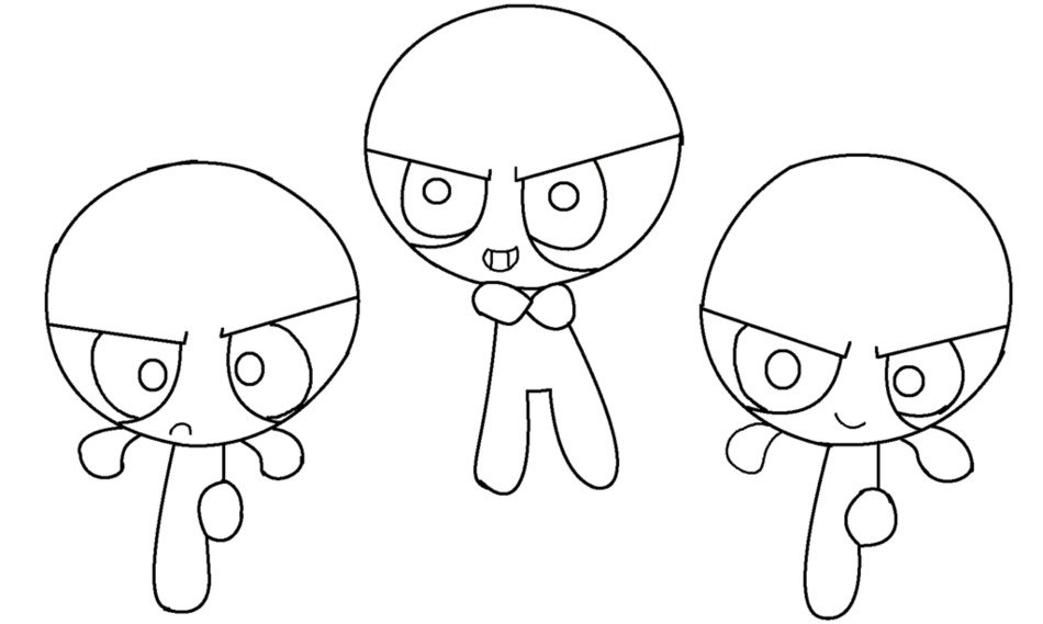 three abstract persons, outline
