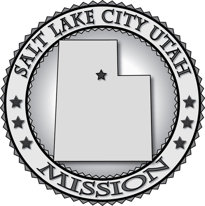 black and white medallion on a white background