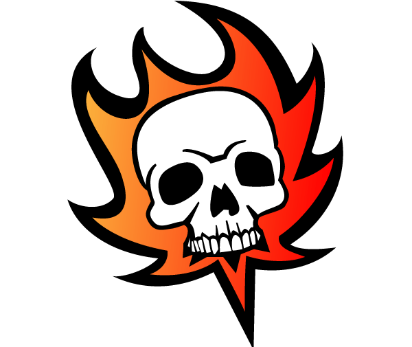 Skull on fire for clipart free image download