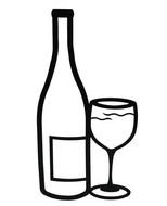bottle of wine and a glass for painting