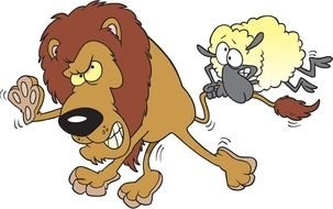 Lion and sheep clipart