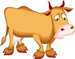 sad cow drawing