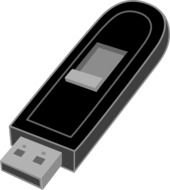 black Usb Flash Drive drawing