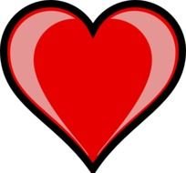 two-color red heart on a white background