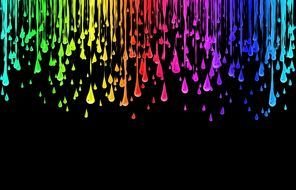 colorful drops on the black background
