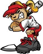 angry baseball player as graphic