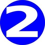 Glossy Blue Circle Icon With 2 At Clkercom Vector
