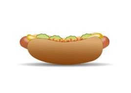 Hot Dog, colorful drawing