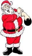 santa claus strongman as a graphic image