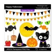 Clip Art Set Of 13 Design Elements Holiday Candy Apple Cat